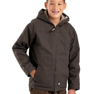 Berne Original Washed Quilt Lined Hooded Jacket charcoal 10-12 tiny flaw pocket